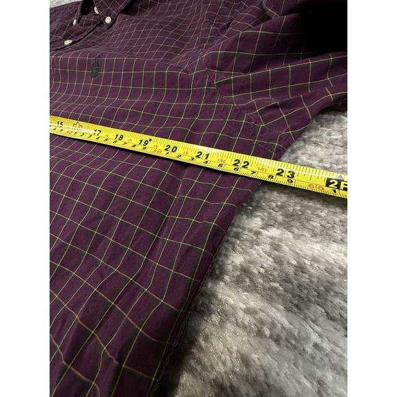 Polo Ralph Lauren Shirt Mens Large Long Sleeve Button Up Purple Check - Picture 5 of 11